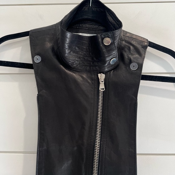 Veronica Beard black leather moto dickey - Picture 5 of 6